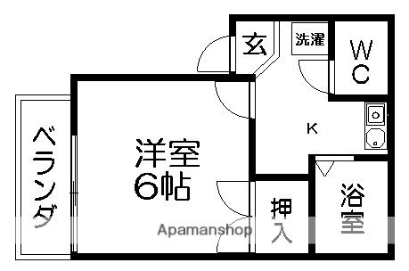 ホシノコーポ(1K/1階)の間取り写真