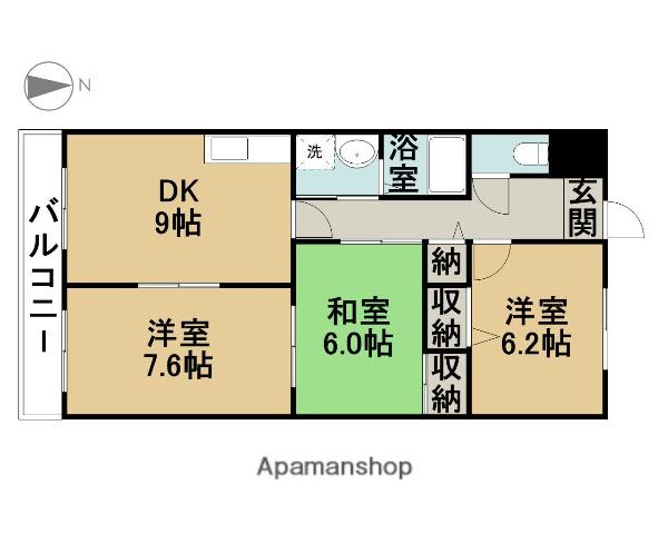 メゾンボー隅田(3DK/5階)の間取り写真