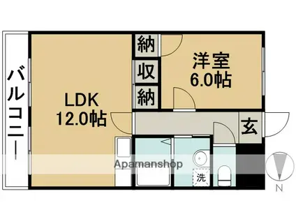 パークヒルズ壱番館(1LDK/3階)の間取り写真