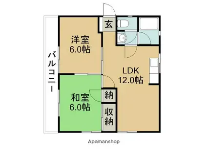 グリーンタウン金城(2LDK/4階)の間取り写真