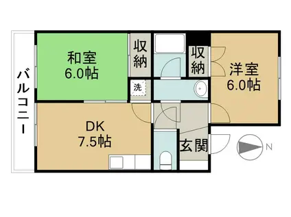 ドミール清洲(2DK/2階)の間取り写真