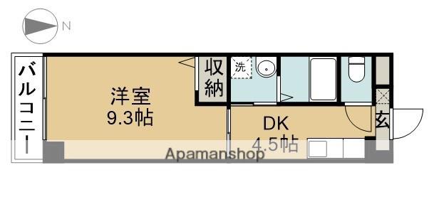 オアゾ名西(1DK/1階)の間取り写真