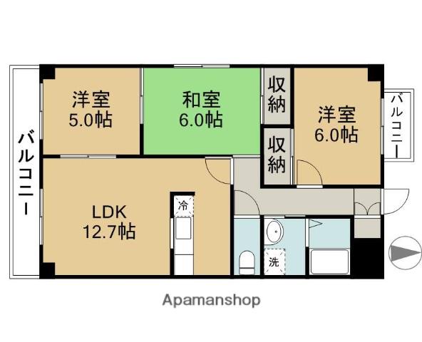 シャトルハイツ(3LDK/2階)の間取り写真