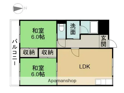 パピリオン松下(2LDK/6階)の間取り写真