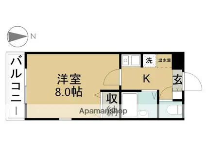 エクセランス小池Ⅱ(1K/2階)の間取り写真