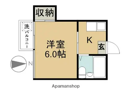 プリンスハイツ第1(1K/4階)の間取り写真