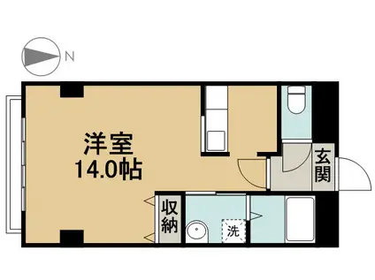 セルリアン・クォーレ(ワンルーム/3階)の間取り写真