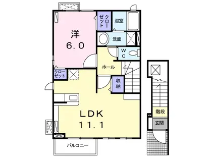 フェアリーベル(1LDK/2階)の間取り写真