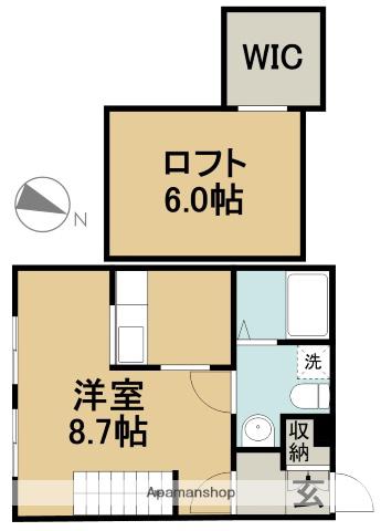 プリマグランデ須ヶ口壱番館(1K/1階)の間取り写真