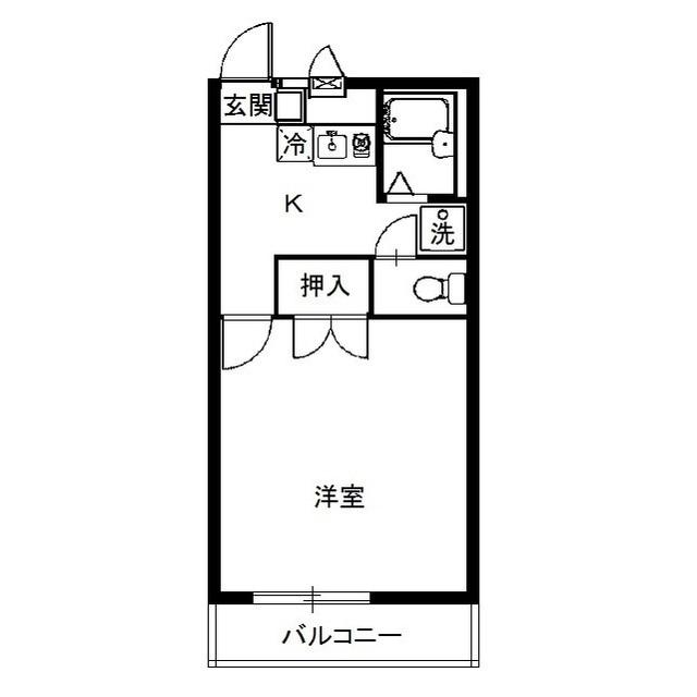 プレジール星の宮(1K/1階)の間取り写真