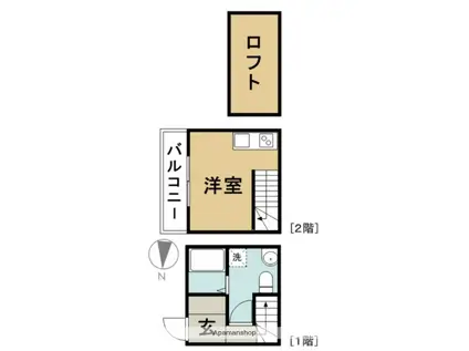 HATCH枇杷島(1K/1階)の間取り写真