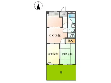 エデンフラワー(2DK/1階)の間取り写真