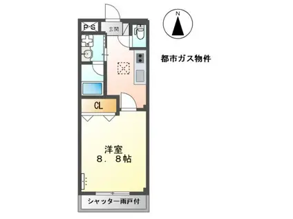 TSスクエア国府宮(1K/1階)の間取り写真