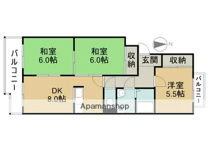 メゾンやしま(3DK/4階)の間取り写真