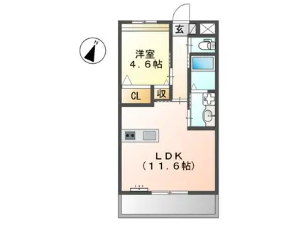 エクシード北山(1LDK/3階)の間取り写真