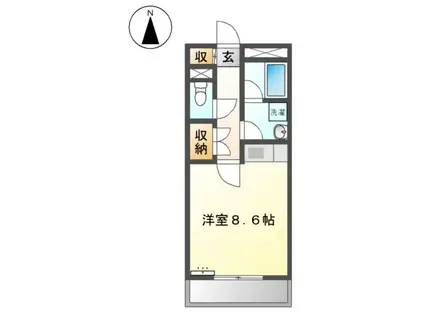 メゾンドF(ワンルーム/3階)の間取り写真