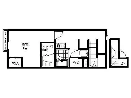 レオパレス宮前(1K/2階)の間取り写真