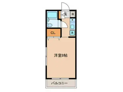 エクセランス小池(ワンルーム/1階)の間取り写真