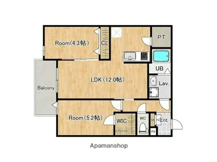 ジーメゾン清須エルシア(2LDK/2階)の間取り写真