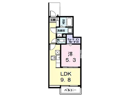 名鉄津島線 甚目寺駅 徒歩24分 2階建 築1年(1LDK/1階)の間取り写真
