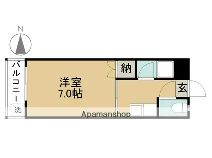 ロイヤルマンション甚目寺(1K/2階)の間取り写真