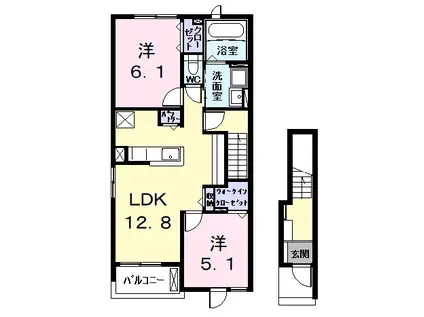 サンライズスクエア(2LDK/2階)の間取り写真
