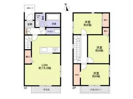 名鉄名古屋本線 国府宮駅 徒歩28分 2階建 築1年(3LDK)の間取り写真