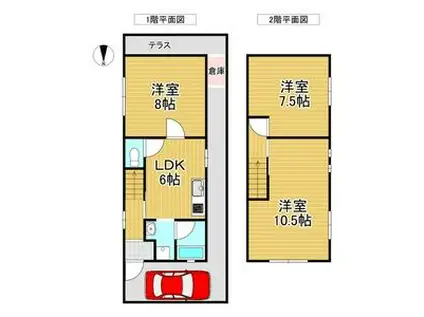 名古屋市東山線 岩塚駅 徒歩29分 2階建 築52年(3DK)の間取り写真