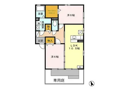 グランブランシェ(2LDK/1階)の間取り写真