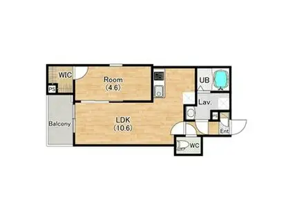 ジーメゾン清須アウラ(1LDK/1階)の間取り写真