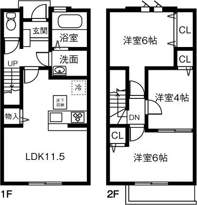 MAISONETTE LAND 込野 C(3LDK)の間取り写真