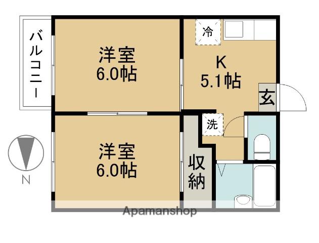 メゾンロワール(2K/1階)の間取り写真