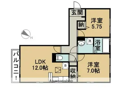 ボヌール(2LDK/1階)の間取り写真