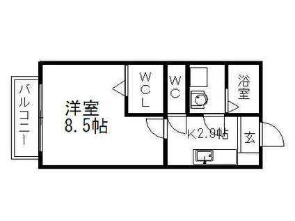オリーブガーデン(1K/2階)の間取り写真