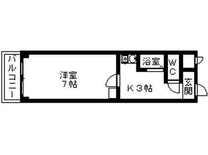 グランドモジュール慶(1K/2階)の間取り写真