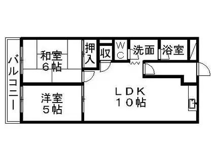 ハイツエスカイア(2LDK/1階)の間取り写真