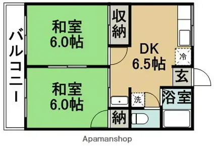 ソフィア(2DK/1階)の間取り写真