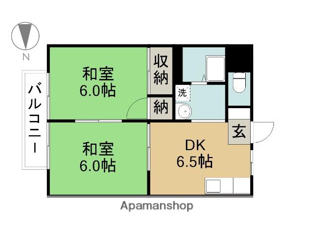 ハイツアサヒ(2DK/2階)の間取り写真