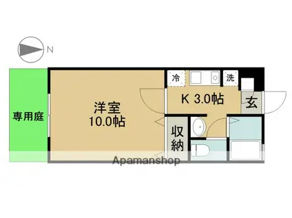 カーサ小池(1K/1階)の間取り写真