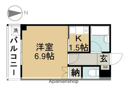 ピア21(1K/3階)の間取り写真