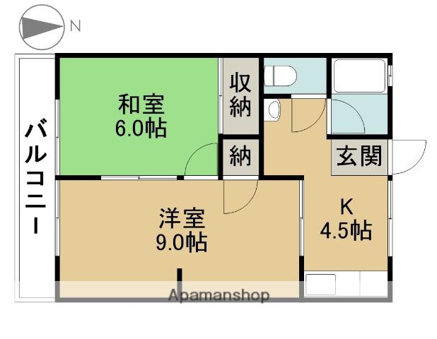 第2コーポ桑山(2K/1階)の間取り写真