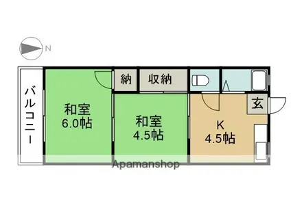 コーポイトウ(2K/1階)の間取り写真