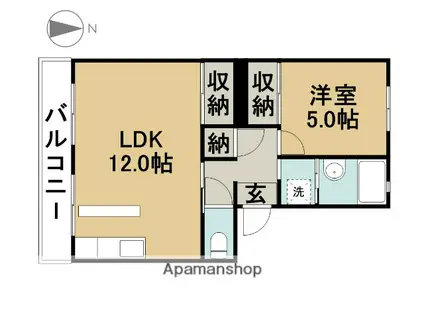 ドマーニJ(1LDK/1階)の間取り写真