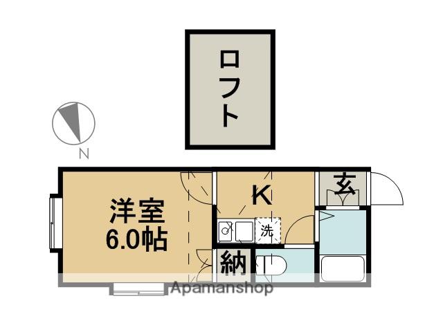 プライムコート(1K/1階)の間取り写真