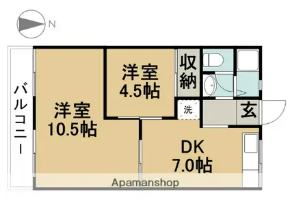 明和ハイツ(2DK/2階)の間取り写真