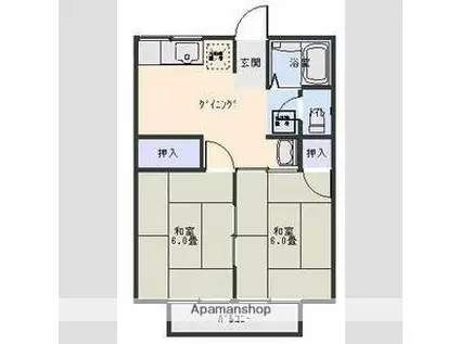 ソフィア(2DK/2階)の間取り写真