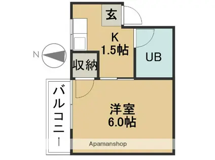 コーポラスイトウ(1K/3階)の間取り写真
