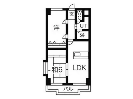 サンケンユーム(2LDK/6階)の間取り写真