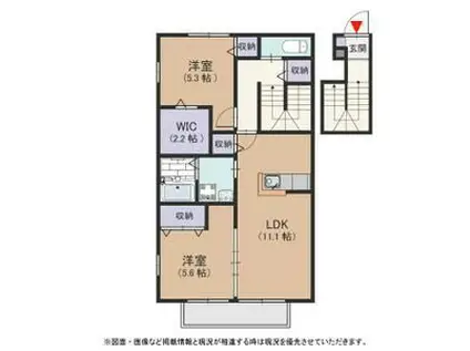 クリーンハイツ砂島(2LDK/2階)の間取り写真