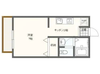 ロイヤルハイツ(1K/2階)の間取り写真